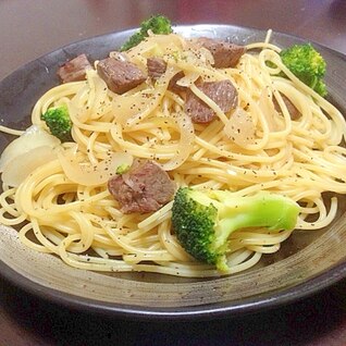 簡単☆牛肉とブロッコリーのパスタ